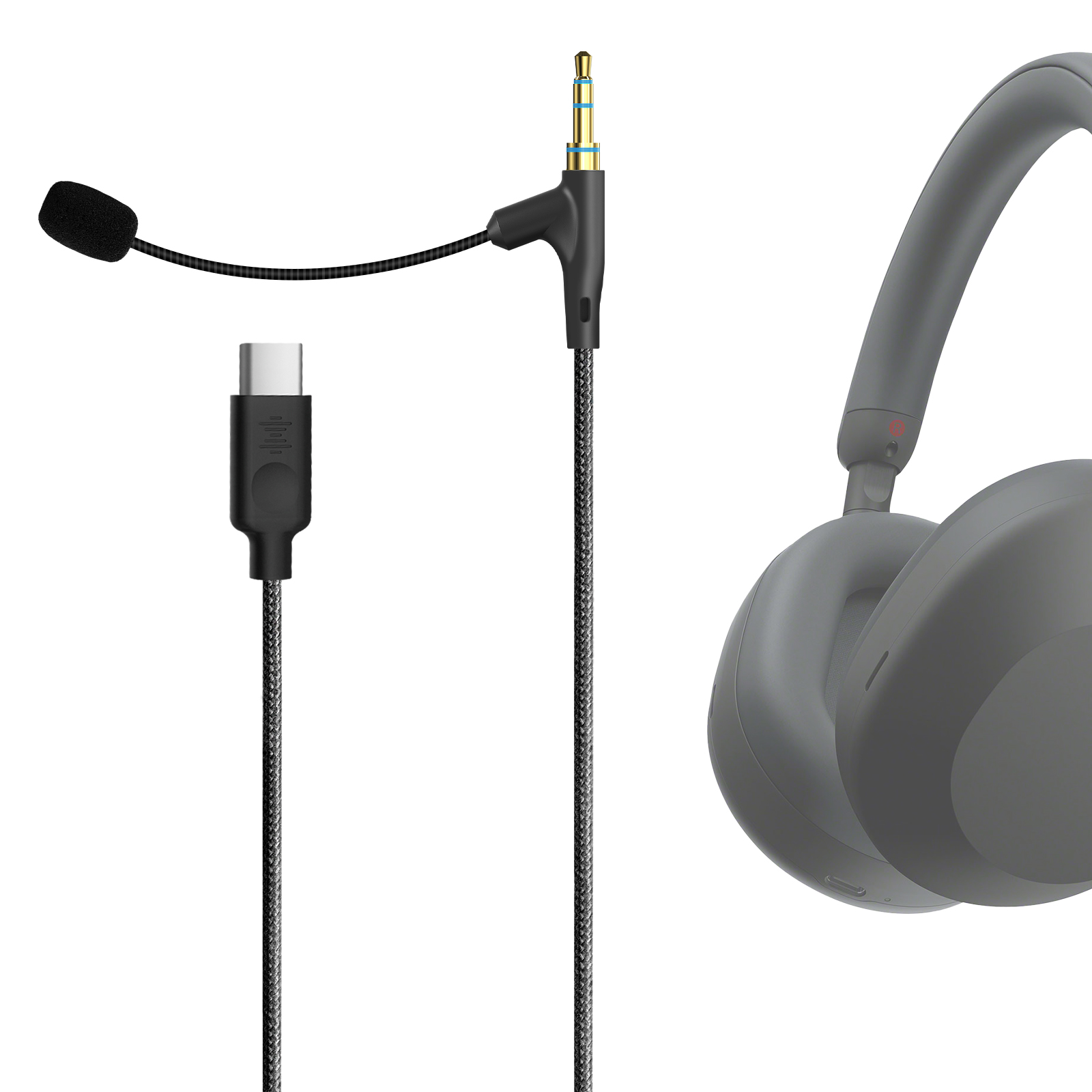 Beats Headphone Solo 4 - สายหูฟัง Geekria Boom Mic เข้ากันได้กับ Sony